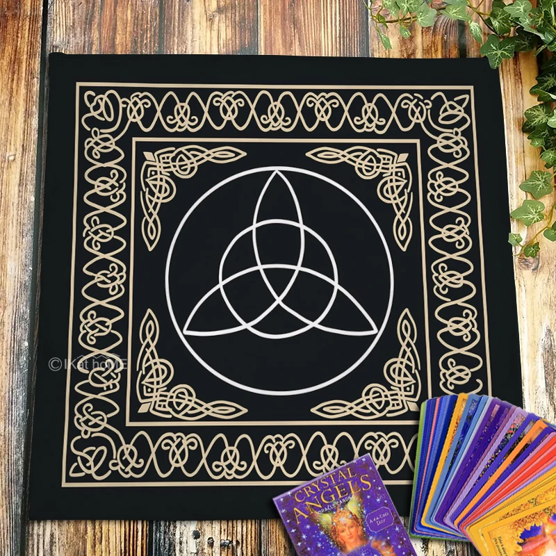 Blauw Geel Altaar Doek Fluwelen Tarot Tafelkleed Keltische Knopen Constellation Kompas Runen Heks Wicca Hekserij Oracle Card Pad