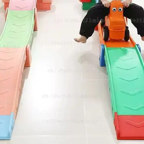 Plastic Toy Roller Coaster Set with Sliding Car Amusement Ride Toy for Kids Educational Playset