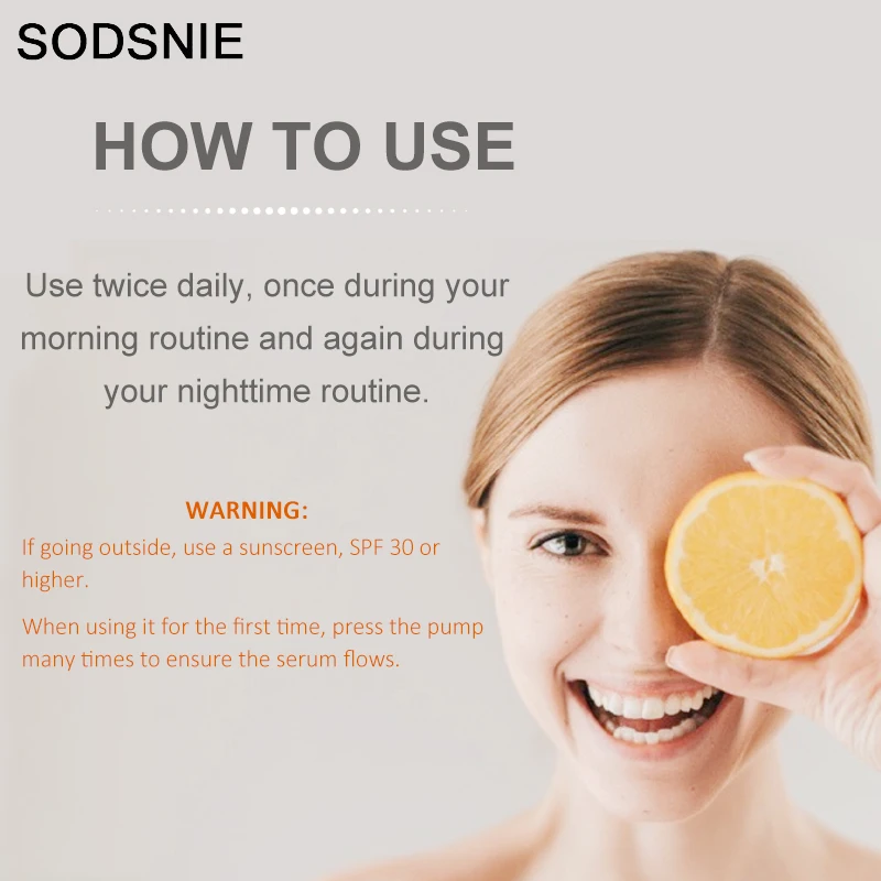 SODSNIE Dark Spot Corrector Antioxidant Skin Brightening VC Whitening Face Serum 40G