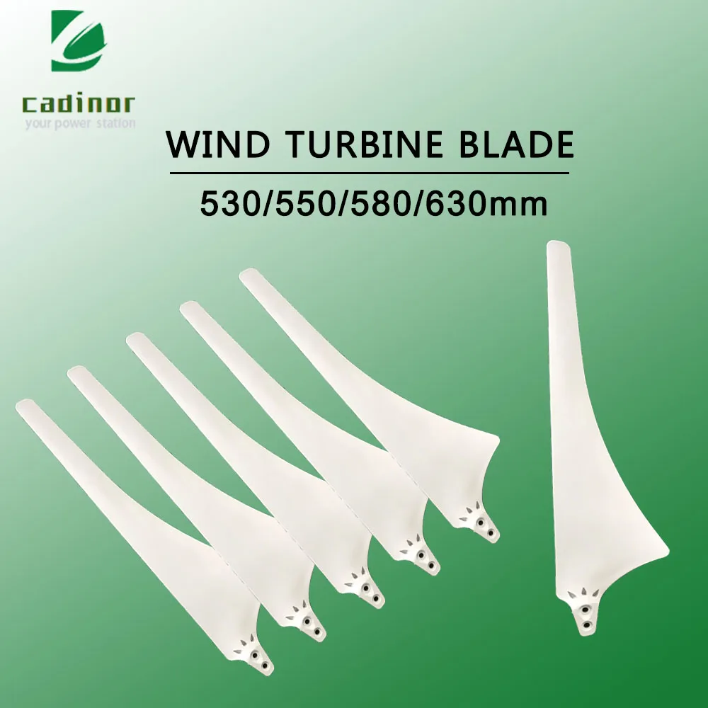 530/550/580/630mm Nylon Blade New Energy Windmill Horizontal Wind Turbine Generator Blades With Hub And Hood