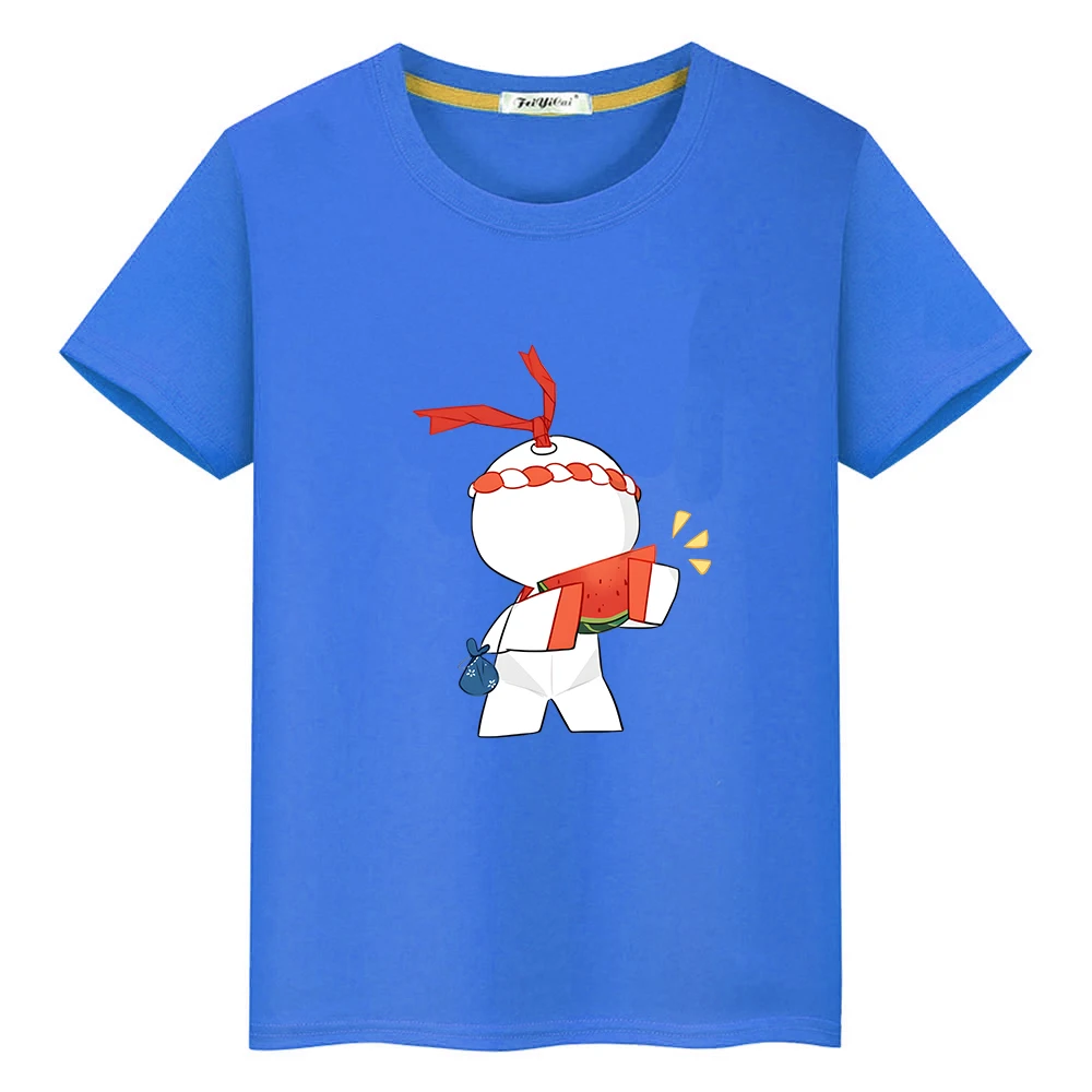 

Game Onmyoji Paperman Cartoon T-shirt 100% Cotton Summer Short Sleeve Tee-shirt Kawaii Graphic Printing T-shirt Boys/Girls Tees