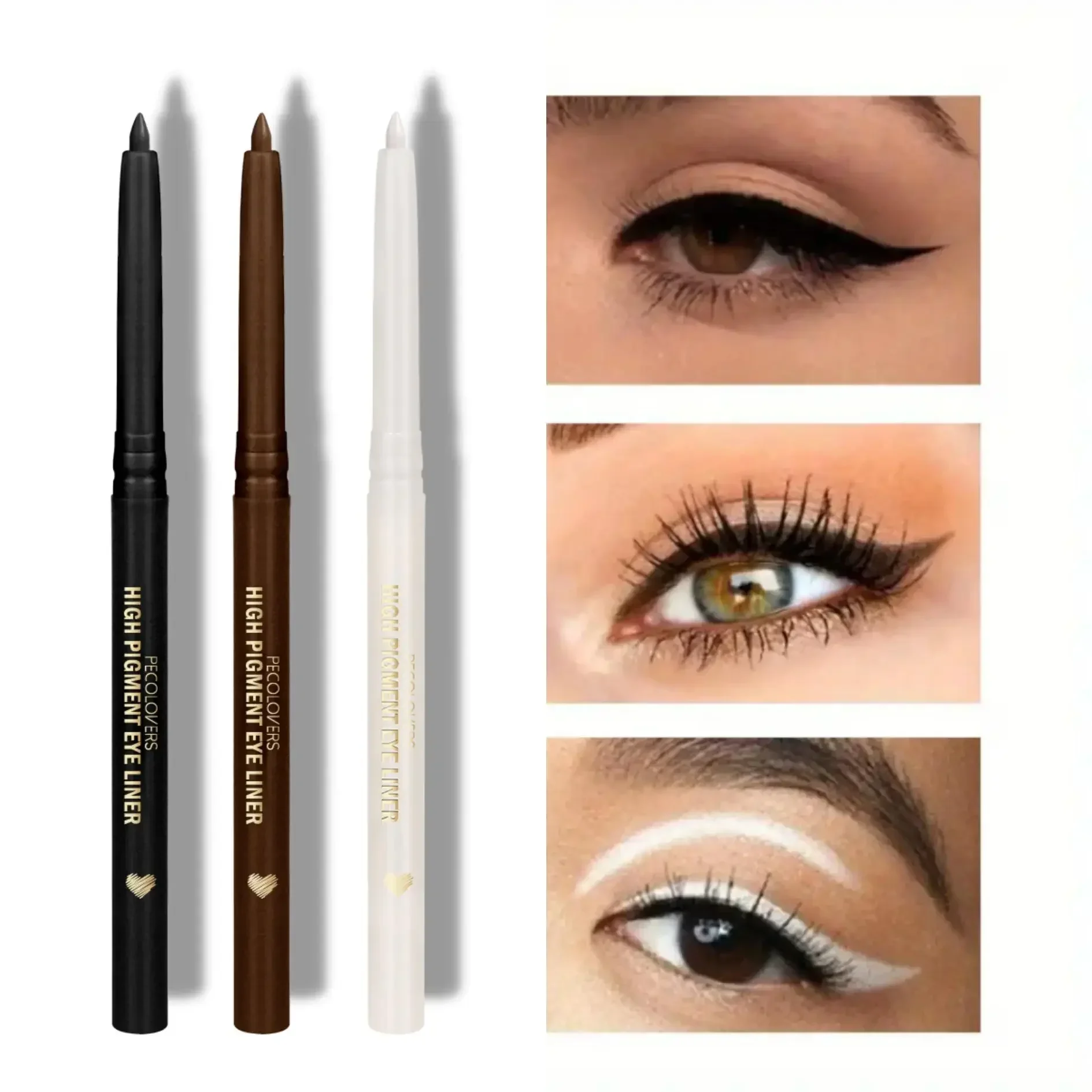 

24H Waterproof Eyeliner Pencil , Long Lasting,Pigment Eyeliner Gel Pencil Waterproof,Soft Easy To Color,Eye Liner Pen
