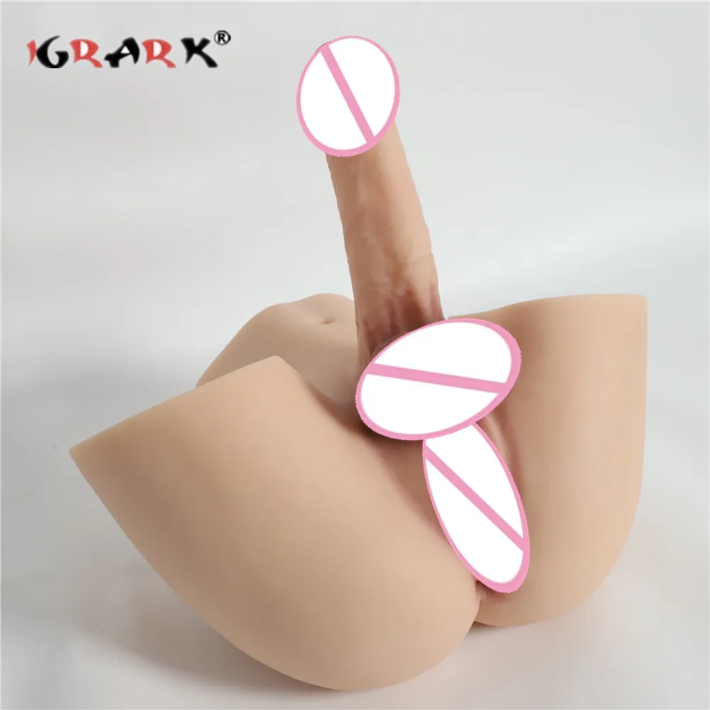 Unisex Male Female Masturbation Sex Doll Shemale Butt with Long Penis Insertable Vagina Channel Adult Love Doll Dildo Plug Pussy