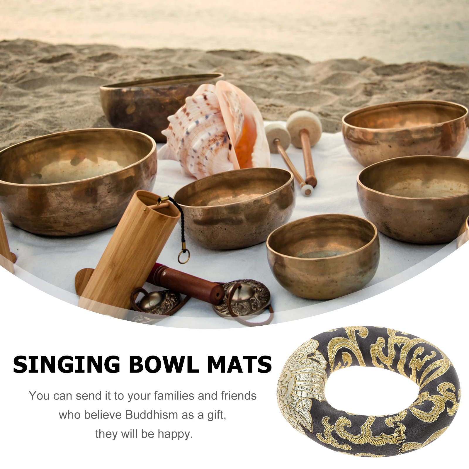 

Buddha Sound Bowl Cushion Meditation Key Singing Mat Bath Instruments Cushions Music