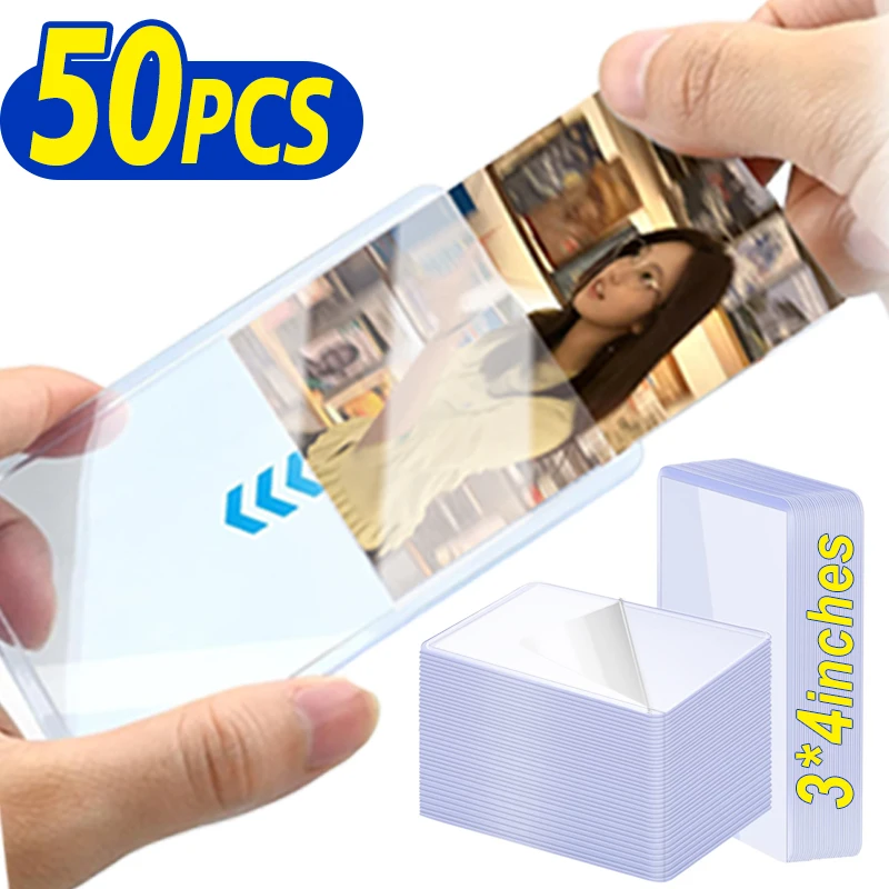 

Clear Card Holder Transparent Korean Kpop Card Sleeve with Protective Film Game Card Toploaders Cover Idol Alum Photo Sleeves