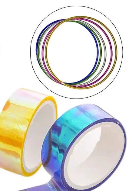 500cm holográfico rg prismático glitter fita aros vara ginástica rítmica anel decoração equipamentos de fitness diy scrapbooking