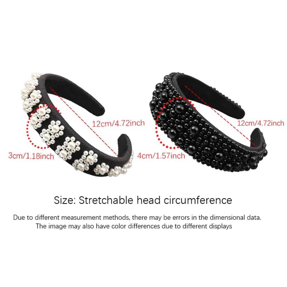 Hotselling Item Pearl Sponge Headband Handmade Nail Bead Multi-color Flower Hair Hoop Versatile and Fashionable Hair Accessories