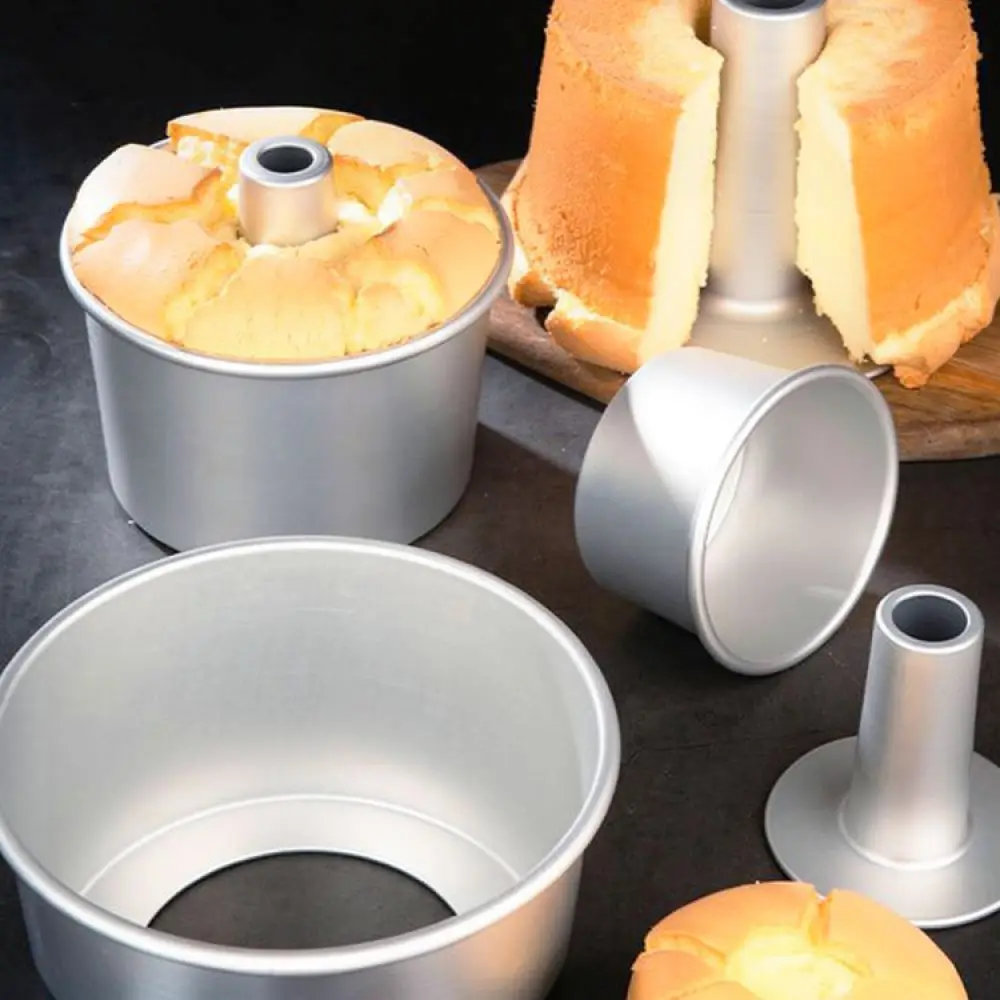 Round Chiffon Cake Mold Anodized Aluminum Chimney Baking Tray Removable Bottom Pan For YABAY Kitchen Pastry Accessory