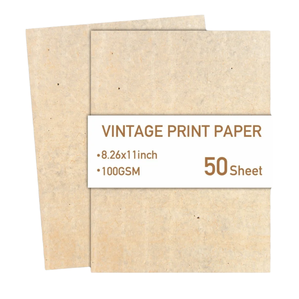 50Pcs Retro Style Paper Material Letter Paper A4 Size Double Sided Note Sheet 50 Sheets Vintage A4 Writing Paper DIY Decoration