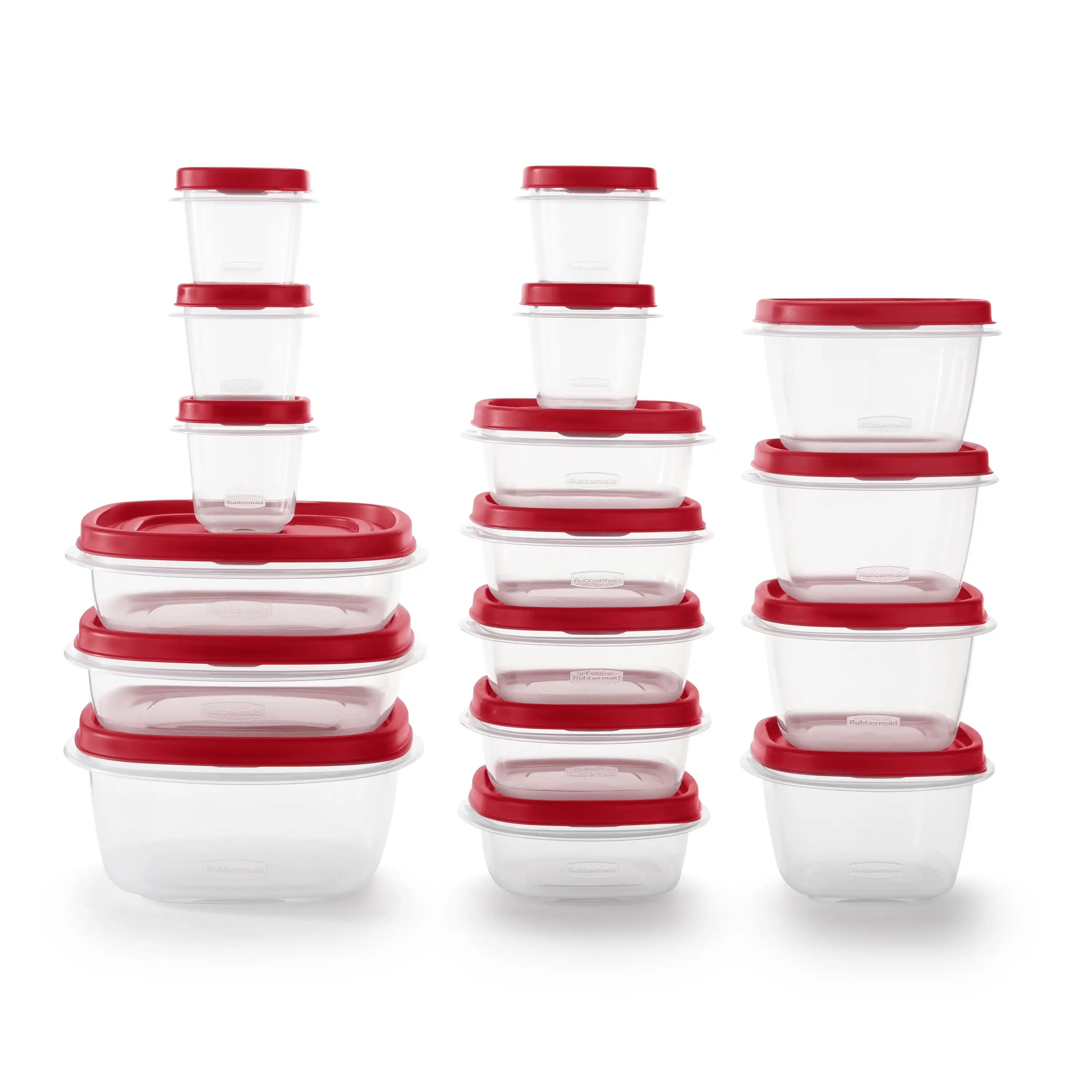 

Rubbermaid Easy Find Lid 34 Pc Set of Food Storage Containers with Vented Lids, Red