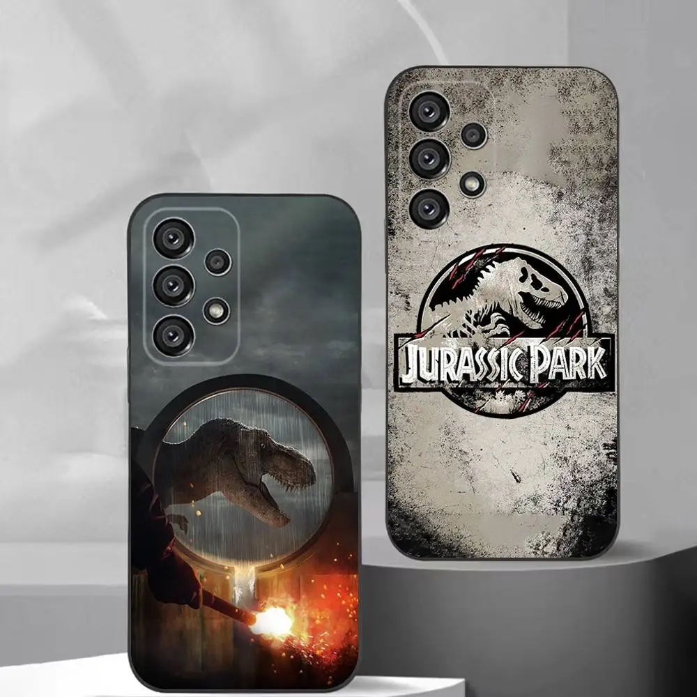 Casing Ponsel Dinosaurus Ganas Untuk Samsung S25,S24,S21,S22,S23,S30,Ultra,S20,Plus,Fe,Lite,Note,10,9,5G Penutup Hitam