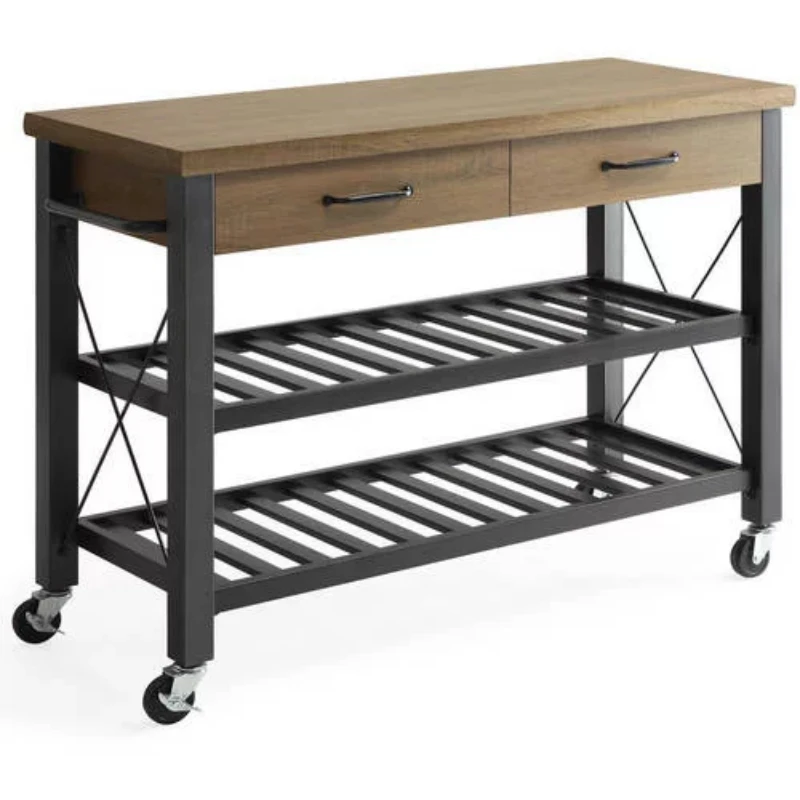 Whalen Santa Fe Kitchen Cart with TV Stand Feature