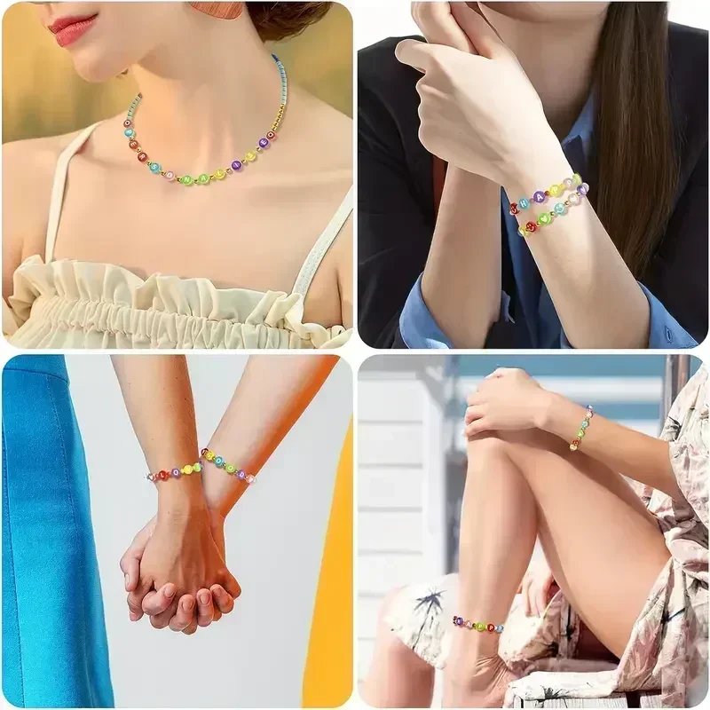 100-500 قطعة الاكريليك الملونة شفافة رسالة الخرز جولة الأبجدية الخرز لصنع المجوهرات عقد دي اي واي سوار إكسسوارات