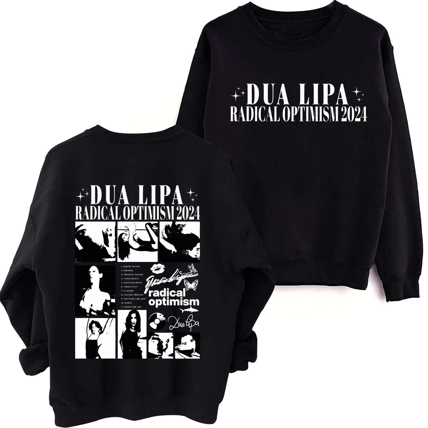 

Dua Lipa Radical Optimism 2024 Sweatshirt Harajuku Round Neck Long Sleeve Oversized Popular Music Hoodie Fans Gift