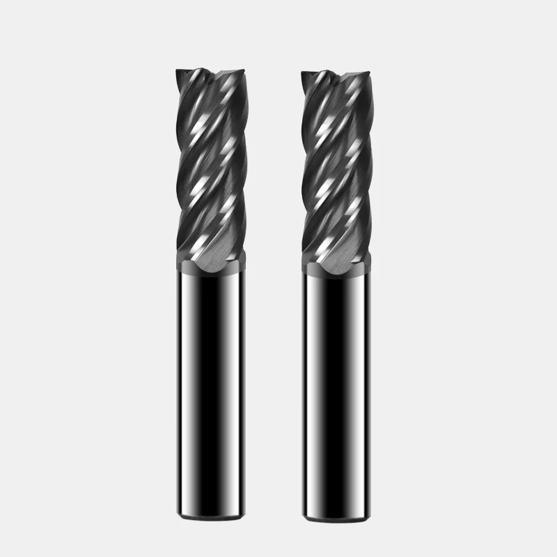 JIMMY  HRC65 CNC Carbide Titanium Alloy Flat Milling Cutter High Temperature Alloy Stainless Steel 4 Flute End Mill Tools