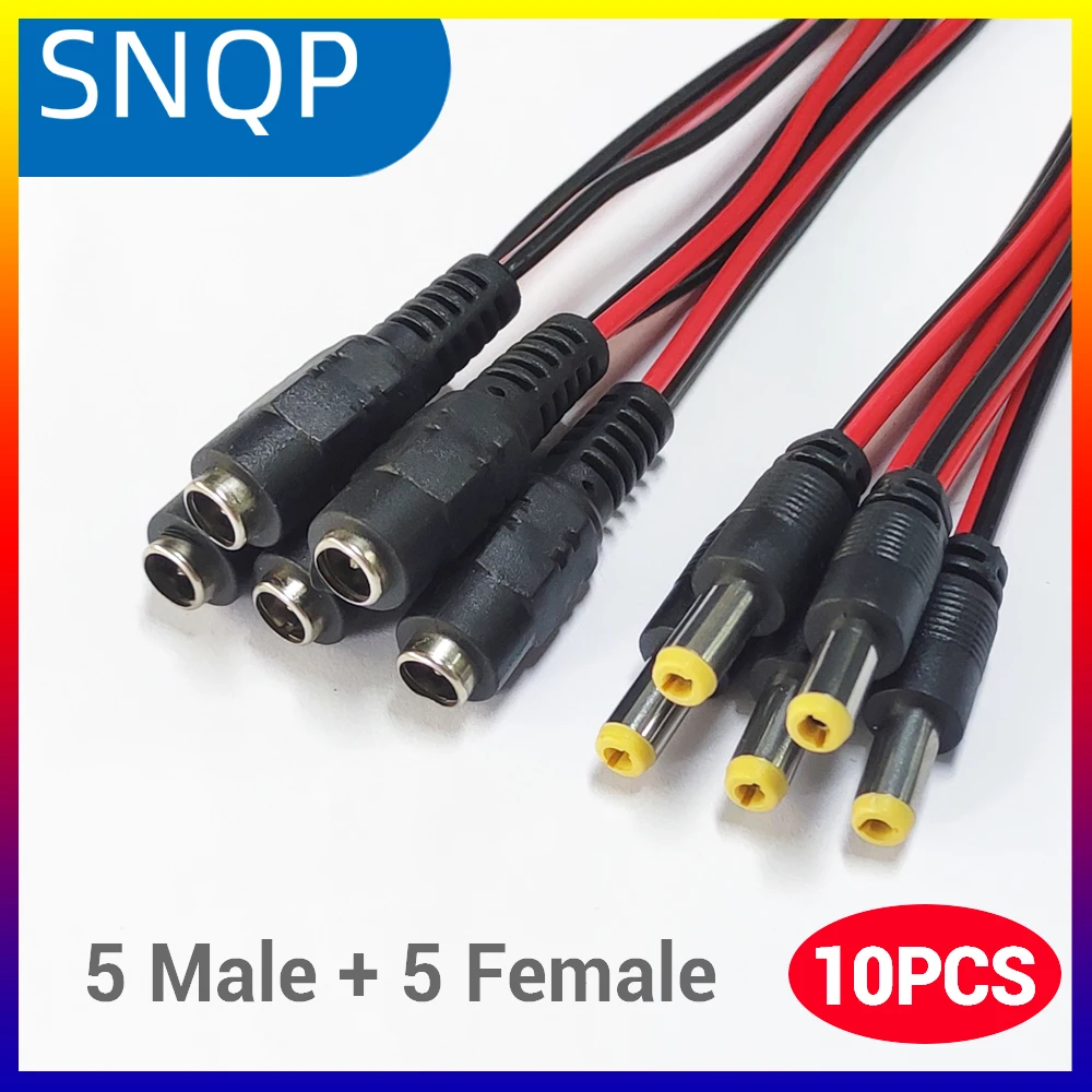 10 Stück/Set Stecker-Buchse DC 12V Stromkabel für CCTV-Kamera Anschluss Verlängerungskabel DC-Kabel – Detail 1