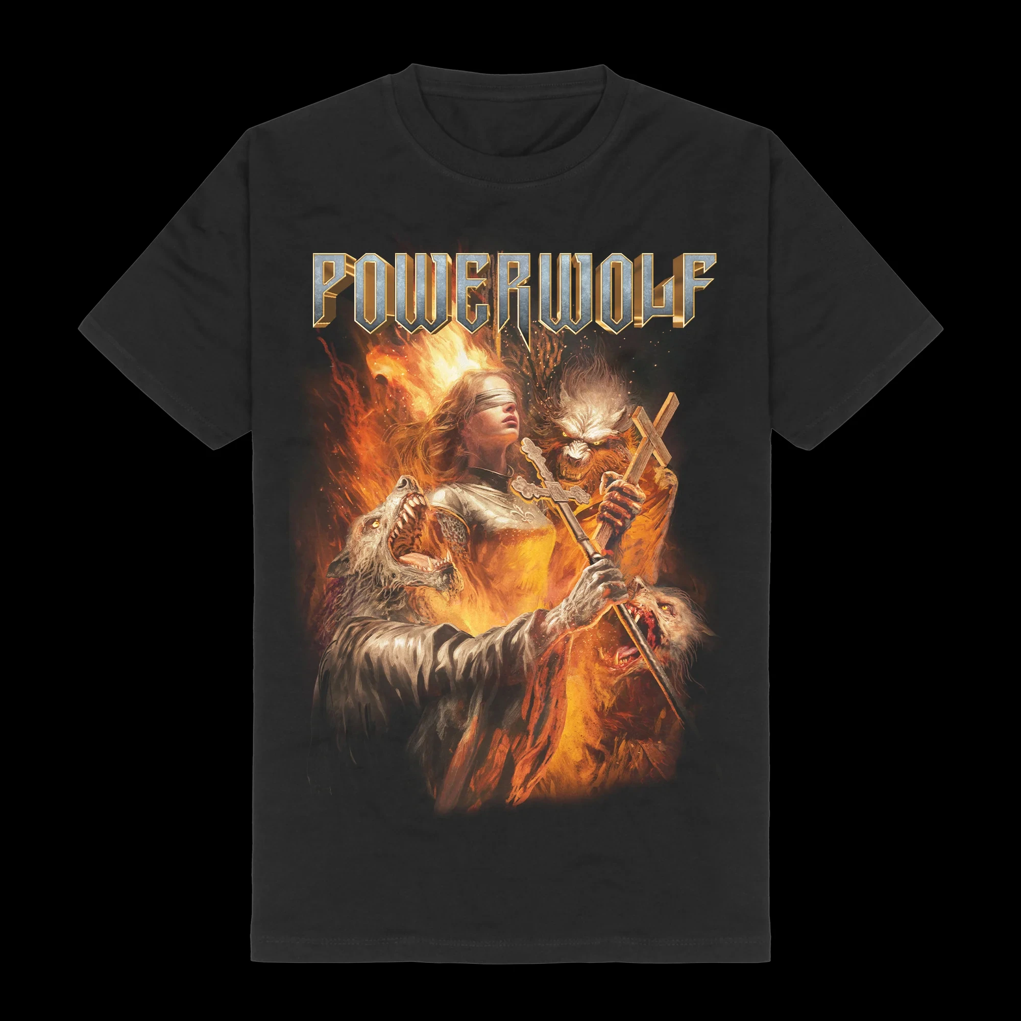 قوة المعادن الفرقة Powerwolf البرية للحياة ألبوم المشارك طباعة تي شيرتات قطن الرجال النساء موضة قصيرة الأكمام فضفاضة المتضخم تيز