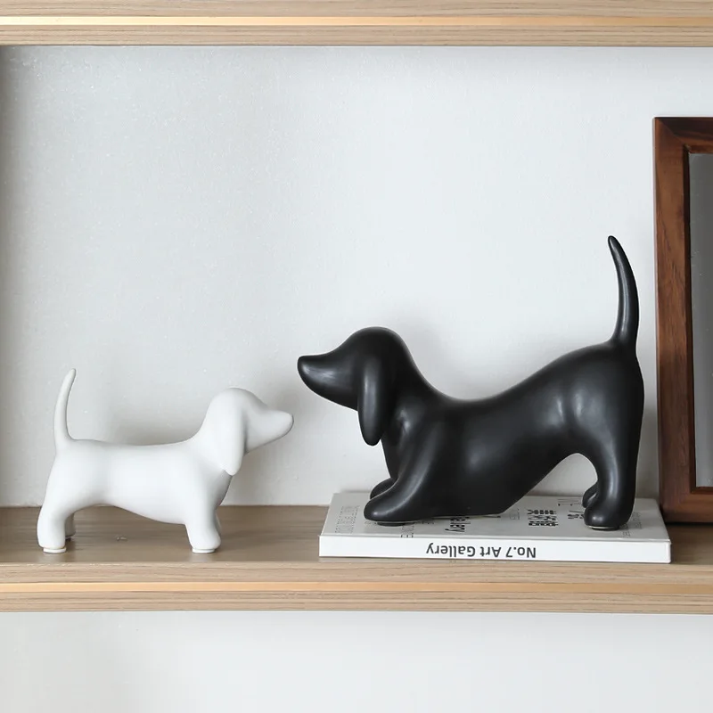

Mutihome 2026 Cute British Black And White Ceramic Dog Decoration Ornament Creative Living Room Decoration Home Decor Items