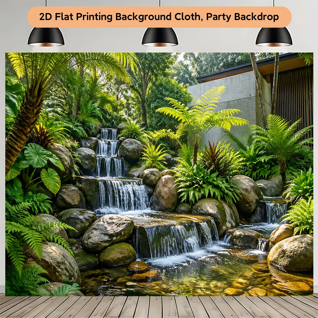 Premium Tropical Waterfall Nature Tapestry Backdrop Hanging Print Decor for Home Party Jungle Landscape Wallpaper Art Decoration