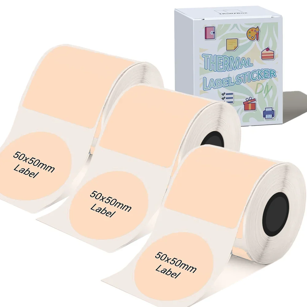 Etiketpapier Multifunctioneel zelfklevend 1,96" x 1,96" rond cirkellabel voor M110/M120 Thermisch label voor thuiskantoor Schoolwinkel