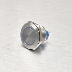 ABILKEEN Factory Supply 30MM Flat Head Stainless Steel Waterproof Case Momentary Type Metal Push Button Switch 1NO1NC with LED
