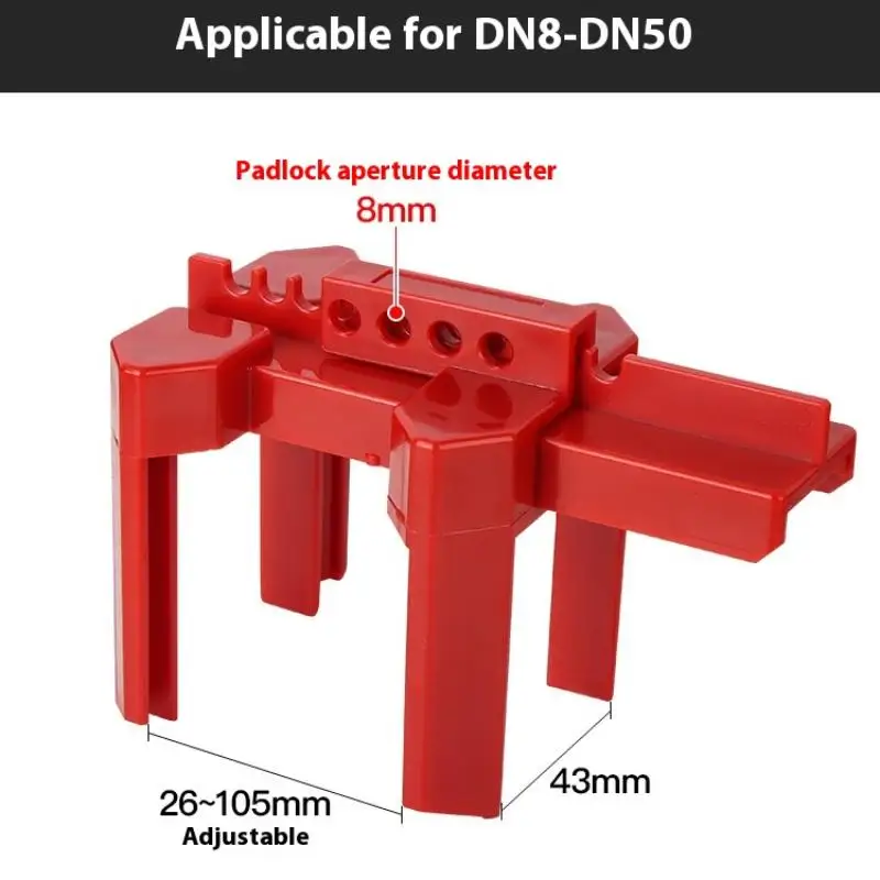 DN8-DN50 Adjustable Ball Valve Lockout Prinzing Tap Water Pipeline Valve Ball Valve Handle Open Isolation Safety Lock Devices.