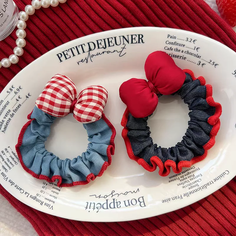 

2pc Fashion Sweet Style Bow Good Elastic Hair Ties Rings Rope for Women Girls for Hair Accessories Ponytail Holder