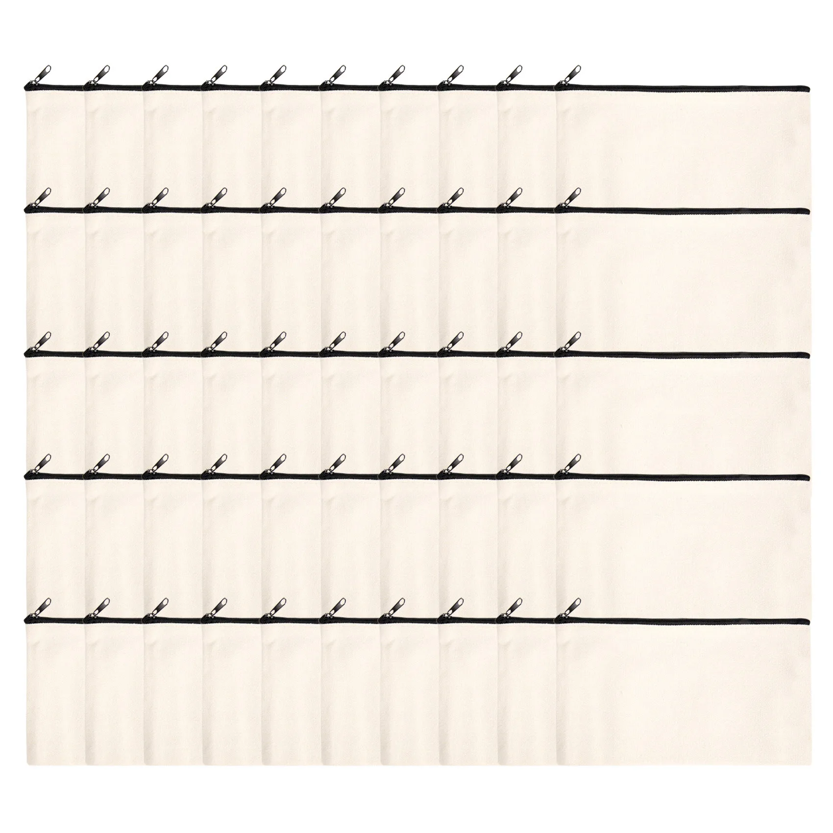 새로운 50Pcs 캔버스 지퍼 가방 연필 케이스 화장품 가방 빈 가방 DIY 공예 가방 화장품 가방 화장품 가방 DIY 공예 학교