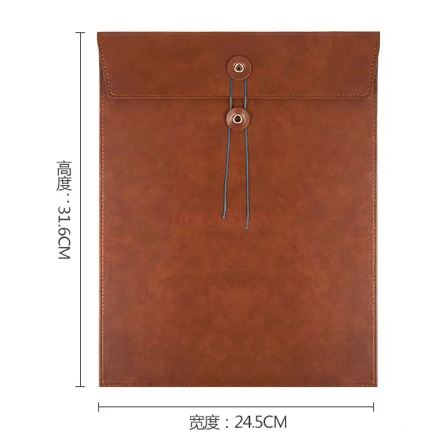 A4 Business Leather Document Bag Large Capacity Handheld Simple Data Archive Bag High end Meeting Storage Bag Bid