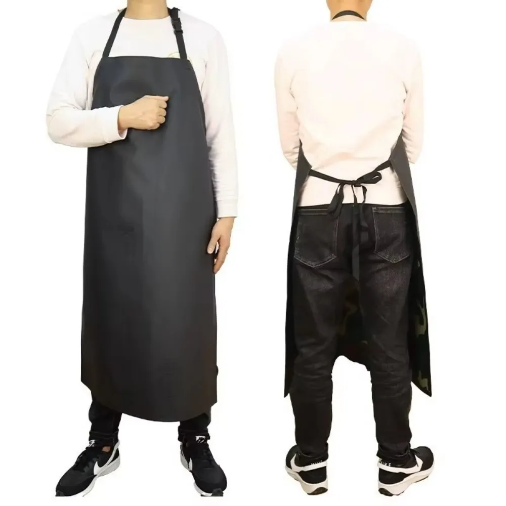 2pcs for Kitchen Housework Restaurant Butcher Clean Industrial Chemical Resistant Plastic Work Smock Waterproof PU Apron