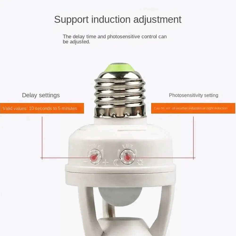 E27 PIR Motion Sensor lamps holder 100-240V Detector Base Light Switch With Light Control Smart Bulb Socket Adapter
