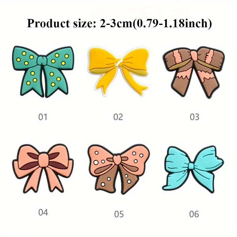 10/20 Pieces of Creative Bow Series Decorative Shoe Flowers, DIY Decorative Beads, Silicone Detachable Cartoon Shoes