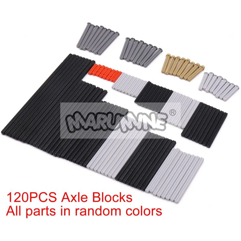 120PCS MOC Technology Blocks Cross Axle Sticks Rod High-Tech Bricks Accessories Compatible with 32062 4519 24316 6587 87083 3706