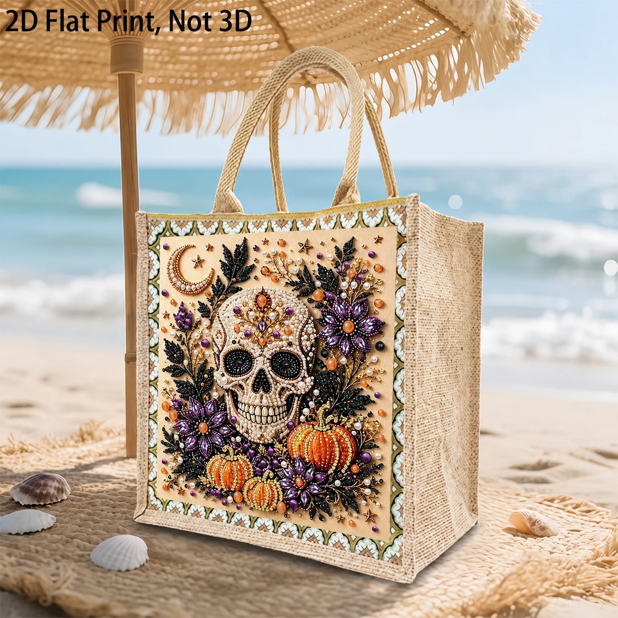 Jute Tote Bag Pearl Diy Handbag Diy Painting Bag Jute Handmade Craft Bag For Craft Lovers Daily Shopping Personal Item Storage
