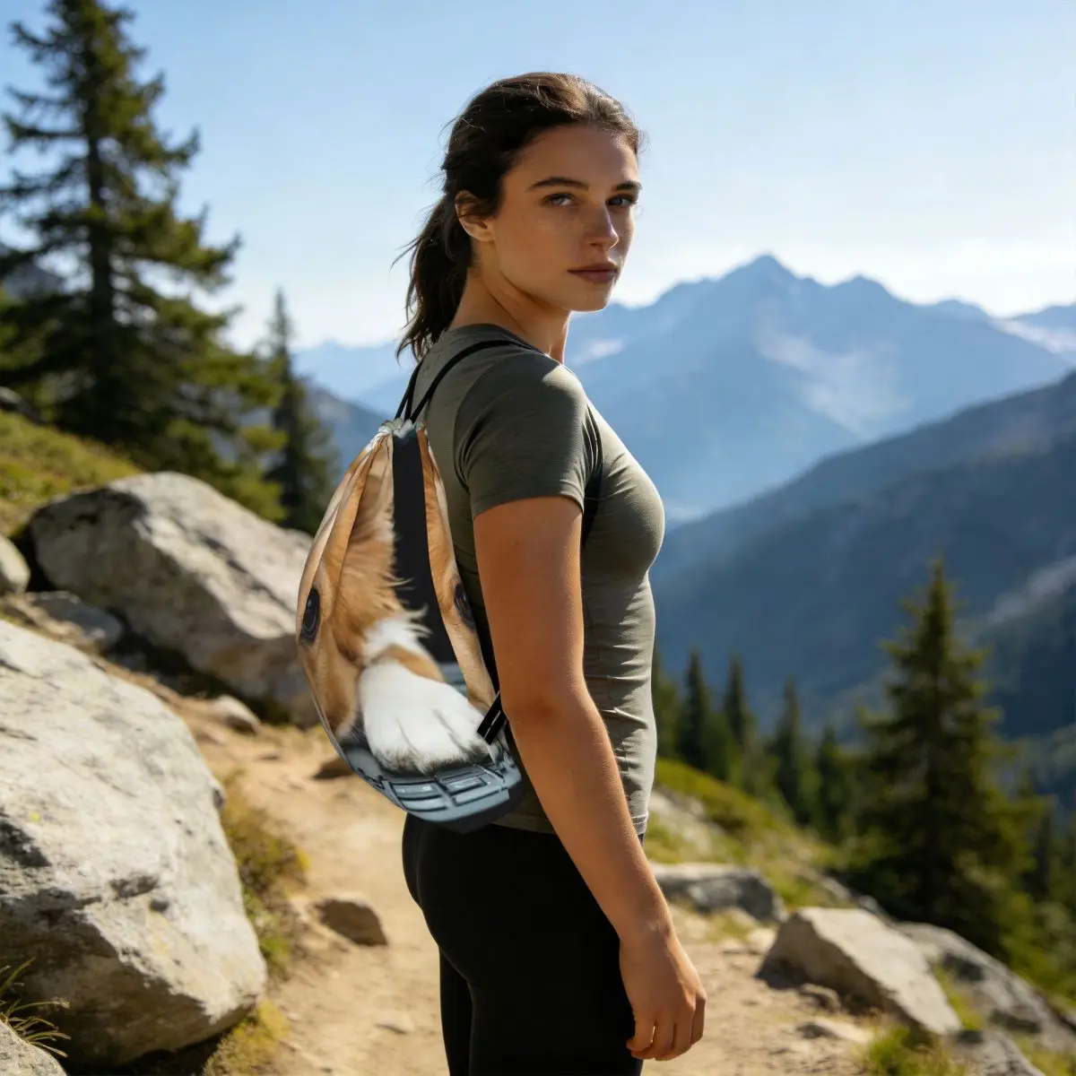 Small Dog Puppy Looks At Computer Backpacks Casual Drawstring Bags Sports Bag Book Bags for Travel Students