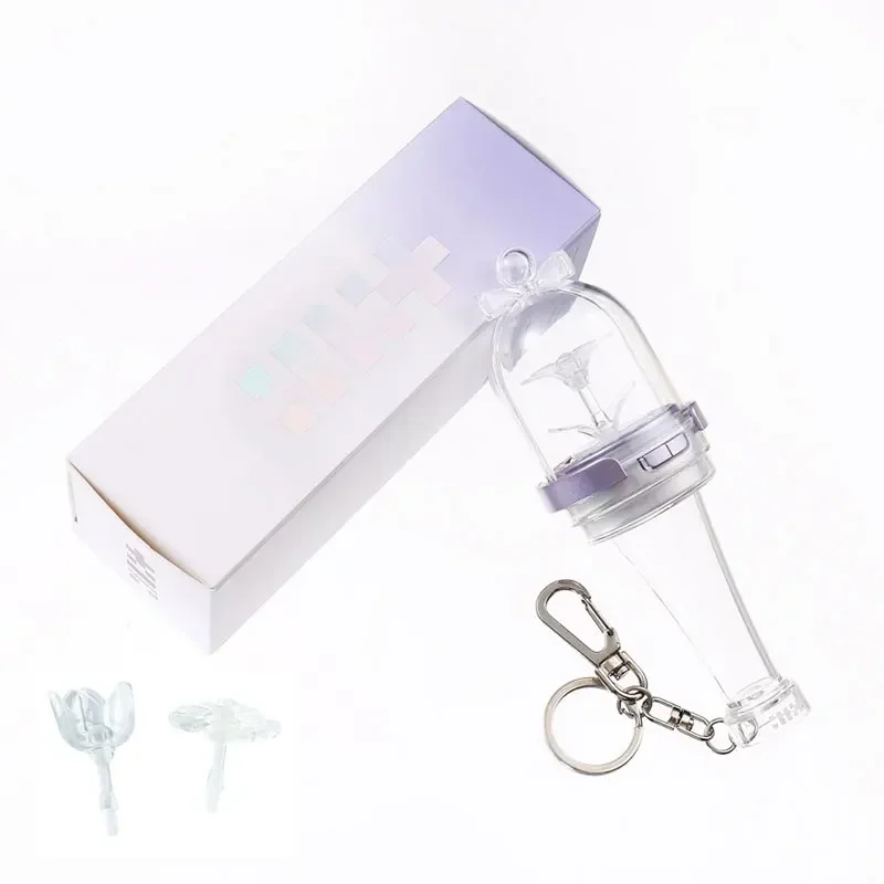 Novas illits mini lightstick lanterna varinha mágica bonito com 3 tipos de núcleo de flor moka wonhee minju mini lâmpada de mão para fãs presente
