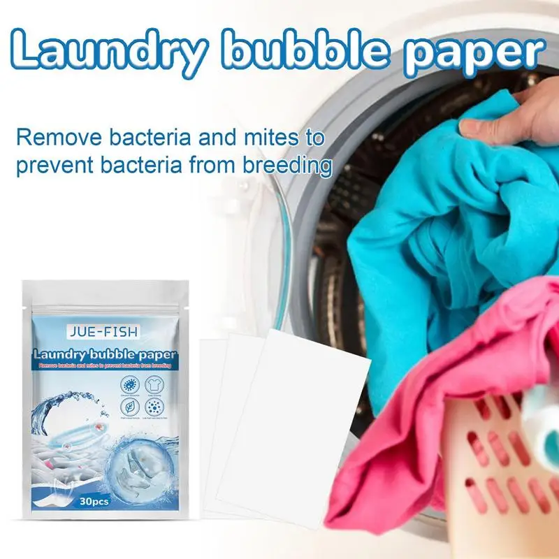 30Pc/bag Laundry Tablets Sheet Underwear Children Clothing Laundry Soap Concentrated Steril-ize Deep Cleaning Powder Detergent