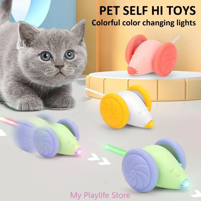 Funny Mouse Cat Toy Automatic Moving Cat Toys for Pet Exercise Intelligent Obstacle Avoidance Cat Running Toy