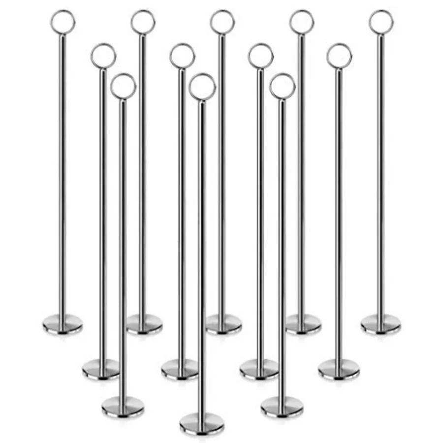 

Держатели для номеров столов/подставки для карточек с кольцом-зажимом, 18 дюймов, серебристые, набор из 12 штук