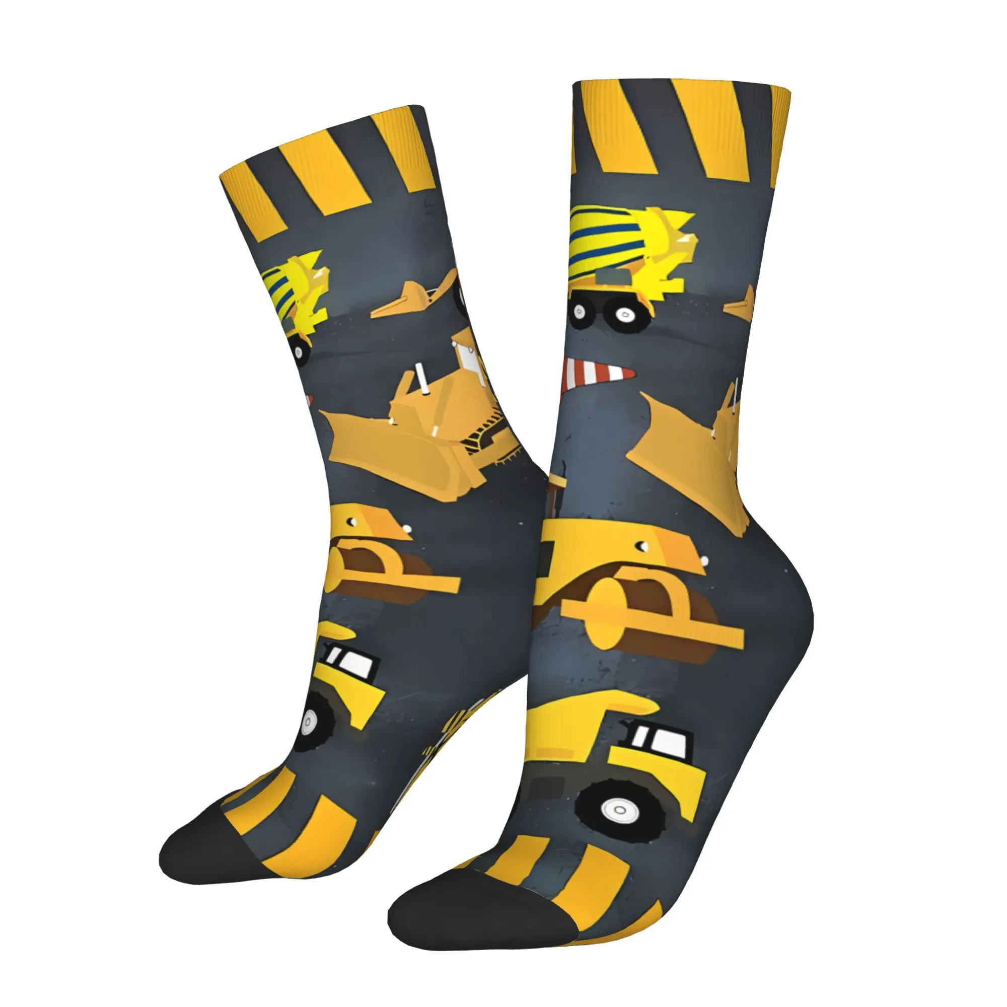 

Excavator Truck Sock Printed Man Polyester Fashion
