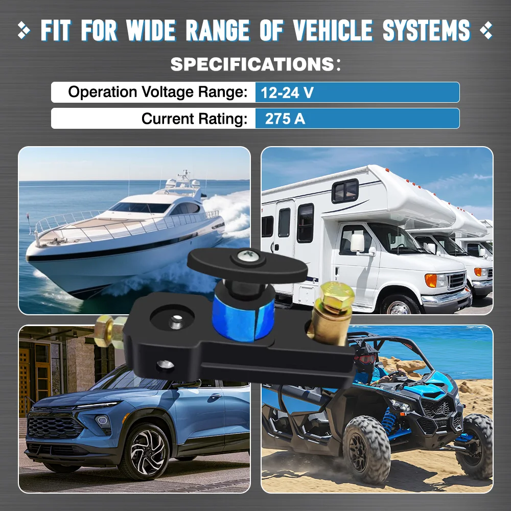 

12-48 В 275 А Универсальный автомобильный изолятор, отсекающий выключатель, разъединитель аккумулятора, клемма, предотвращающий утечку для автофургона, лодки, грузовика