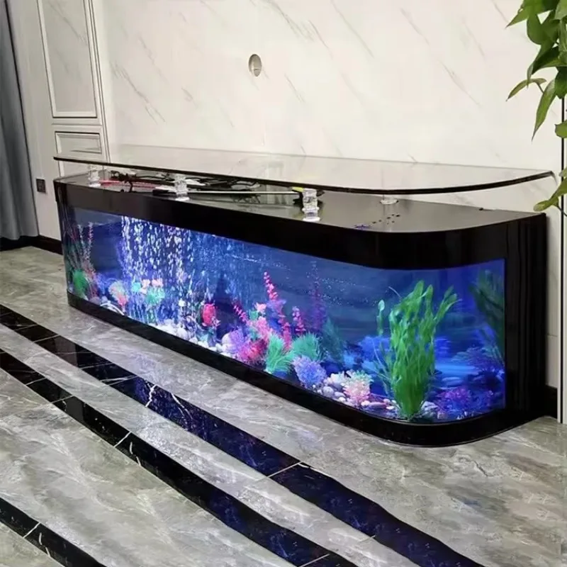 Large acrylic aquarium rectangular household fish tank glass plastic material