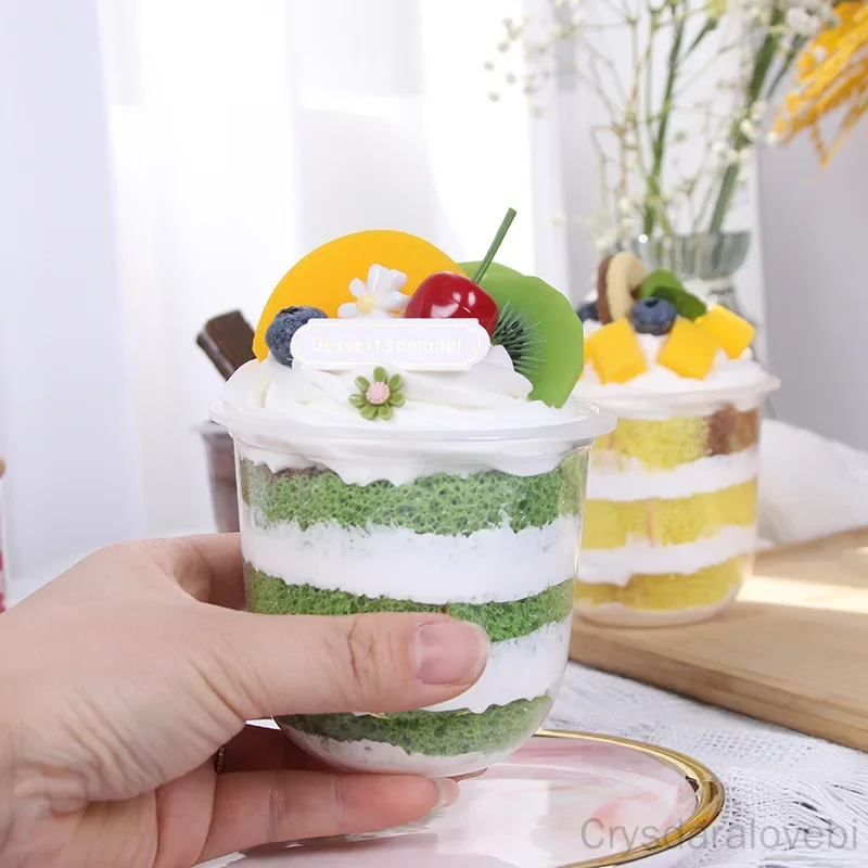 2pcs Bobo Cup Cake Stall Model Dessert Cup Simulation YoguPrt Hug Cup photography Props Decoration