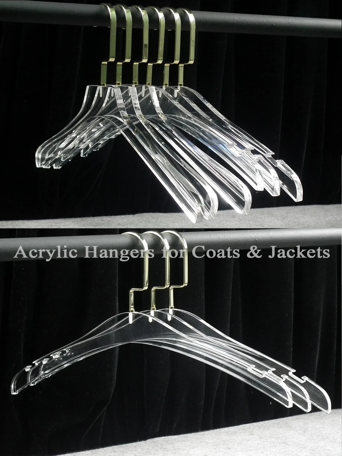10 Pack Acrylic Coat Hangers Closet Clothes Hangers Premium Quality Crystal Clear Luxury Dress Suit Hangers(Hook Style Optional)