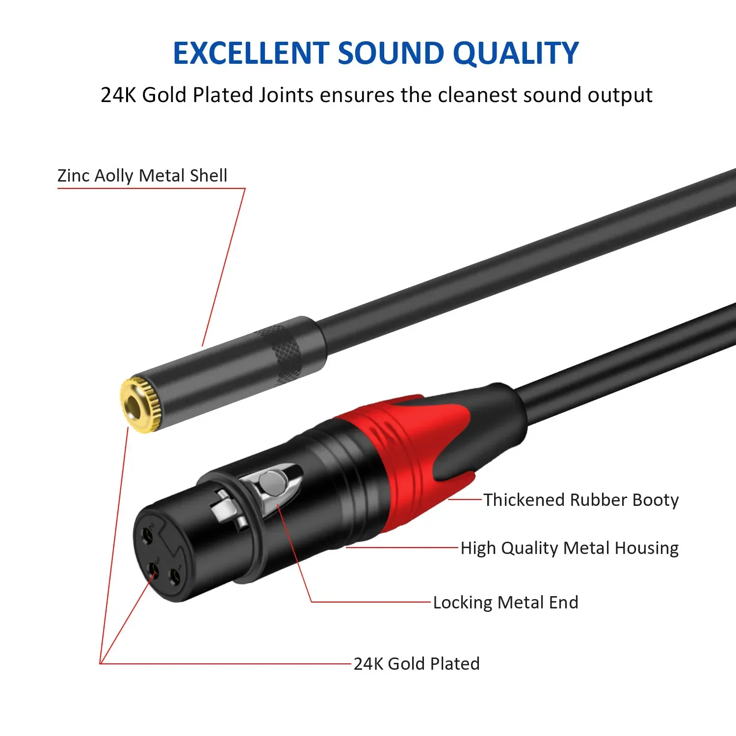 Dremade 3.5 إلى XLR الصوت تمديد وصلة كابل TRS 3.5 مللي متر 1/8 بوصة أنثى إلى XLR 3 دبوس شاحن أنثي محول متوازن Mic كابل