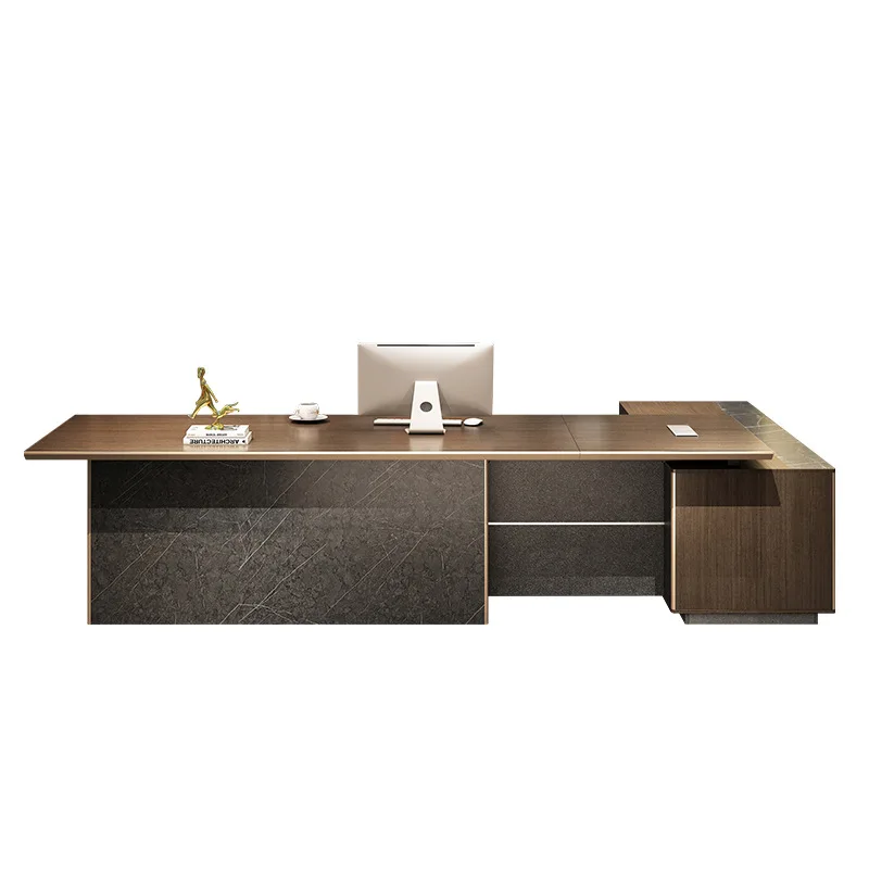 Modern high-end desk boss table light luxury atmosphere president chairperson office furniture full set of tables