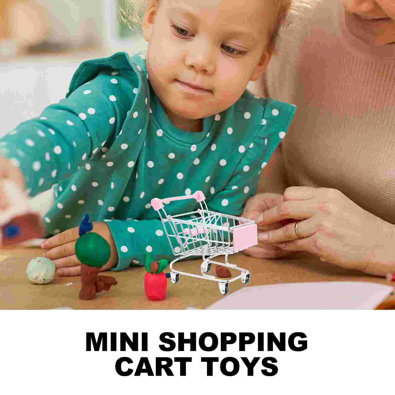 Jouet de chariot de supermarché pour enfants, jouets de shopping pour enfants, petit chariot, mini jeu de simulation, 2 pièces