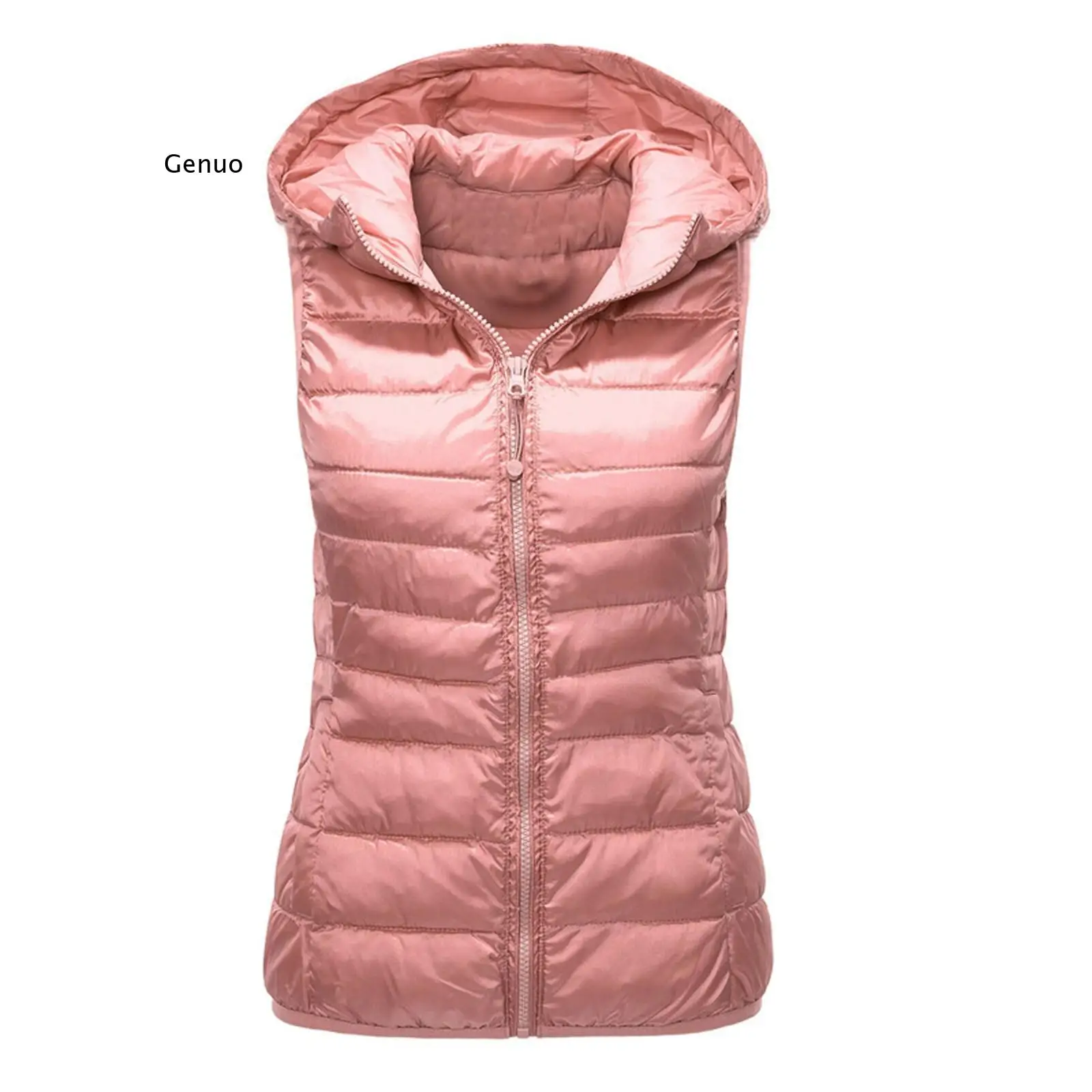 

Women Winter Warm Vests Coat Casual Solid Vest Zipper Pocket Loose Sleeveless Jacket Hooded Cotton Padded Puffer Coat Parkas