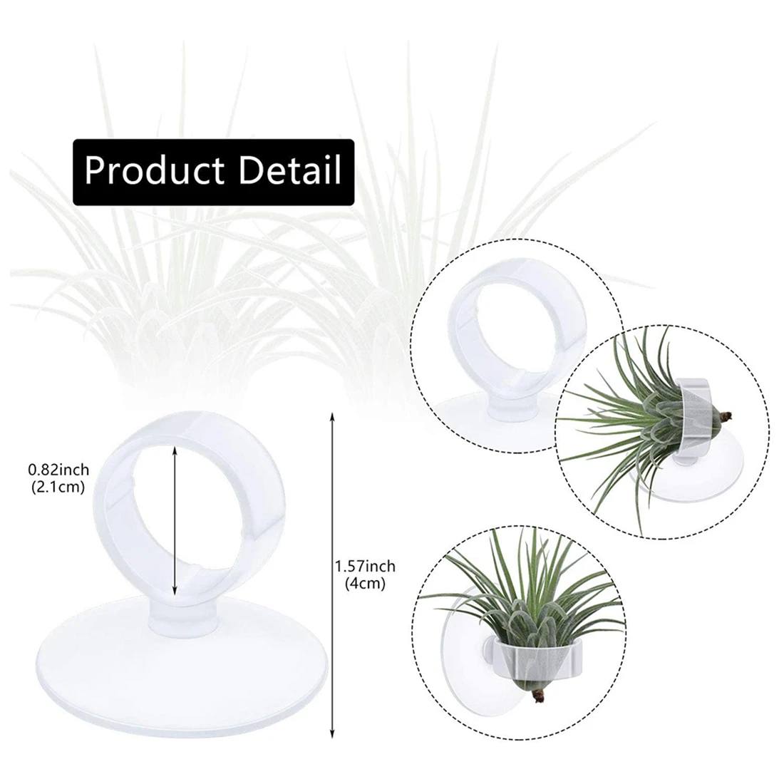 36 Pcs Air Plant Stand,Pot Tillandsia Air Plant Holder with Suction Cup,for Plants Hanging on Glass(Plants Not Included)