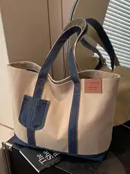 Stylish and Durable Canvas Tote Bag - Large Capacity for Men and Women - Suitable for School, Work and Travel